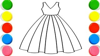 Beautiful Dress 🥻 🥻 Drawing, Painting & Coloring For Kids and Toddlers_ Child Art#drawing#coloring