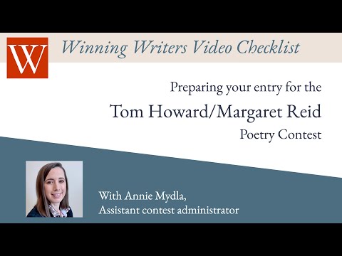Preparing your entry for the Tom Howard/Margaret Reid Poetry Contest
