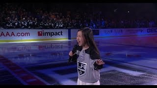 #MaleaEmma (7 yo) singing National Anthem at the LA Kings game