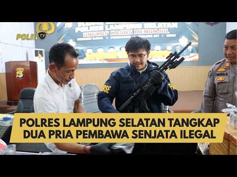 POLRES LAMPUNG SELATAN TANGKAP DUA PRIA PEMBAWA SENJATA ILEGAL