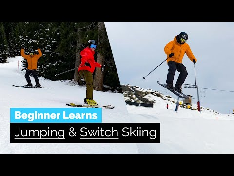 Beginner Learns How to Jump on Skis & How To Ski Switch