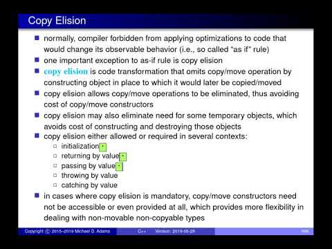 SENG 475 Lecture 11 (2019-05-29) — Copy Elision