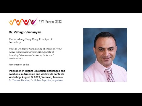 Dr. Vahagn Vardanyan's presentation at the AFT 2022 Workshop on Higher Ed