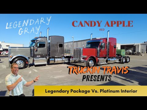 Legendary Package Vs. Platinum Interior 2026 Peterbilt 589 Legendary Gray & Candy Apple Red
