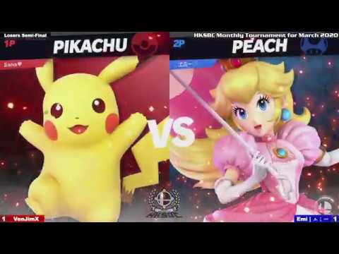 HKSBC Monthly Tournament for March 2020 - LSF VenJimX (Pikachu) vs Emi (Peach) - SSBU