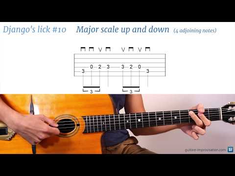 Django Reinhardt lick #10 : Major scale up and down (4 adjoining notes)