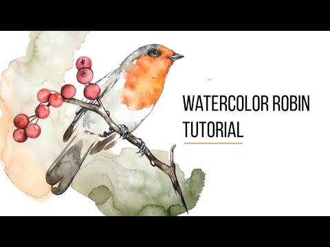 Watercolor Robin Tutorial - Loose Watercolors with Details