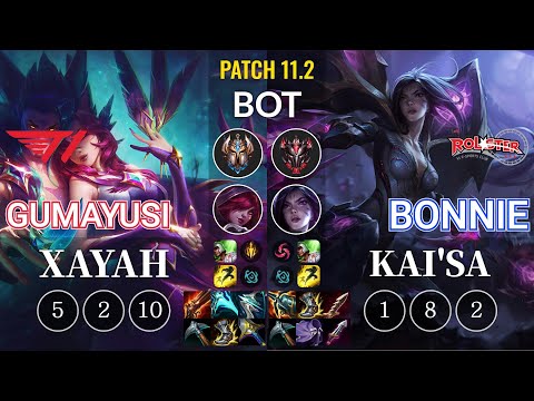 T1 Gumayusi Xayah vs KT Bonnie Kai'Sa Bot - KR Patch 11.2