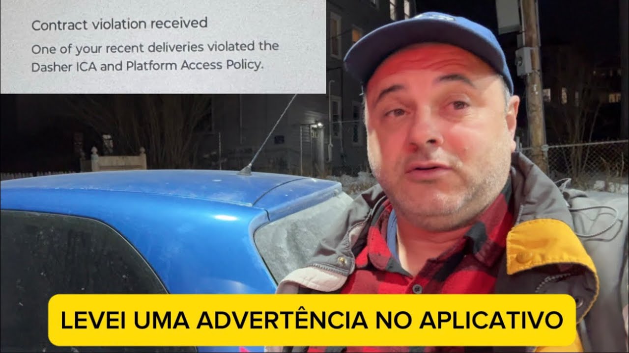 LEVEI UMA ADVERTÊNCIA DO APLICATIVO POR VIOLAÇÃO DE CONTRATO.