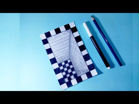 Very Easy ! How To Draw 3D Hole Illusion- 3D Trick Art On Paper | 3D Drawing Hole Easy | 3D Drawing