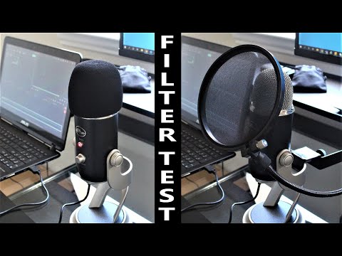 Blue Yeti Pop Filter & Foam Filter Mic Test