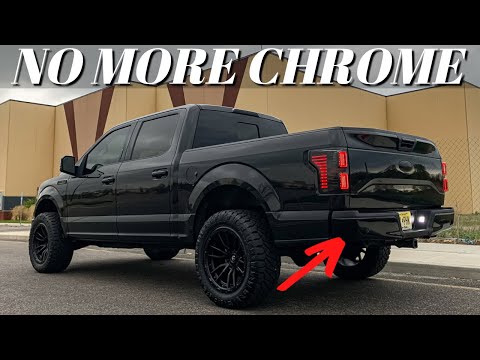 Ford F150 Gloss Black Rear Bumpershellz Install | FINALLY NO MORE CHROME