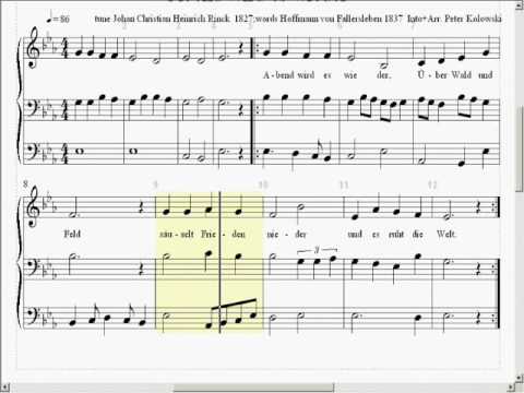 Abend wird es wieder - German lullaby Wiegenlied noten / text notes sheet music