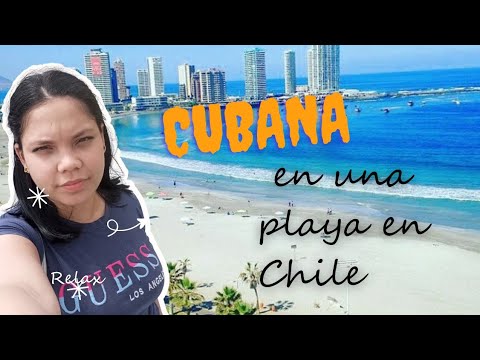 Cubana en una playa de chile. #cuba #chile #cubanosporelmundo #playa #videoviral 