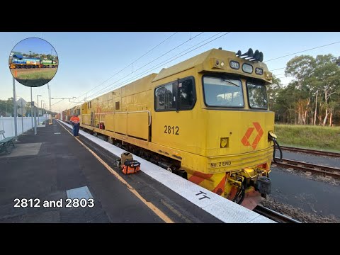 Double Header Aurizon 2800s Southbound Freight, Maryborough West Railway Station, QLD