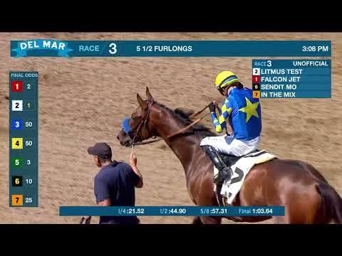 Litmus Test wins race 3 at Del Mar 8/16/25