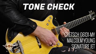 Video thumbnail for TONE CHECK: Gretsch G6131-MY Malcolm Young Signature Jet Demo | No Talking by Cream City Music