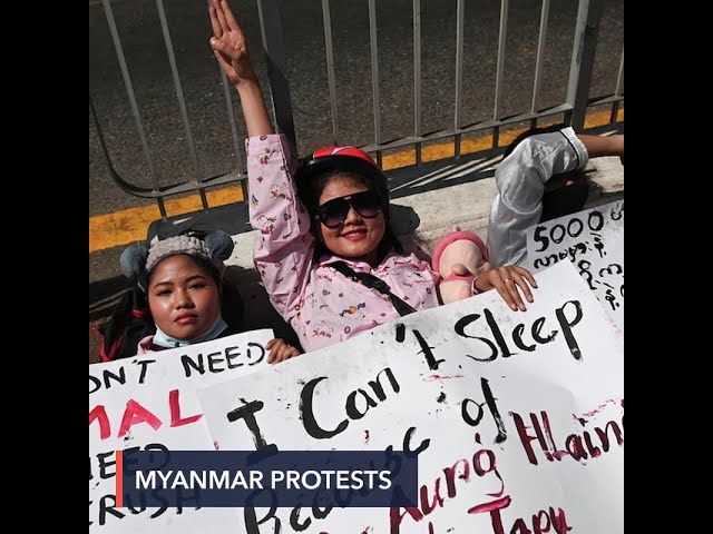 Myanmar’s anti-coup protesters defy crackdown with humor