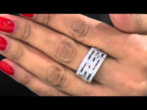 Epiphany Diamonique Multi-Row Wide Band Ring with Gabrielle Kerr