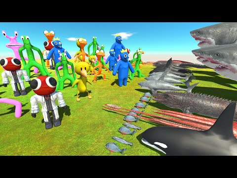 Aquatics War | X6 Rainbow Friends Attack - Animal Revolt Battle Simulator