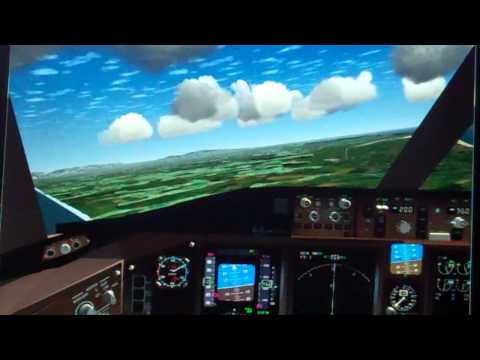 Flightgear 777ER Takeoff/landing Rome (Flumicino LIRF)