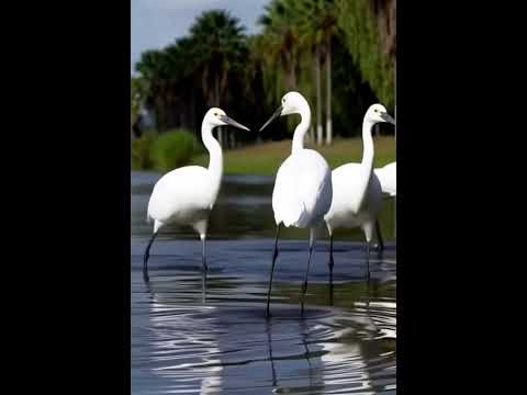“Graceful Birds in Nature 🌿✨ Stunning White Cranes Walking on Water”#shorts#trending#reels#viral#yt