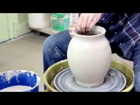 Throwing a Large Pottery Vase (high speed pottery video) - How to Make a Large Pottery Vase