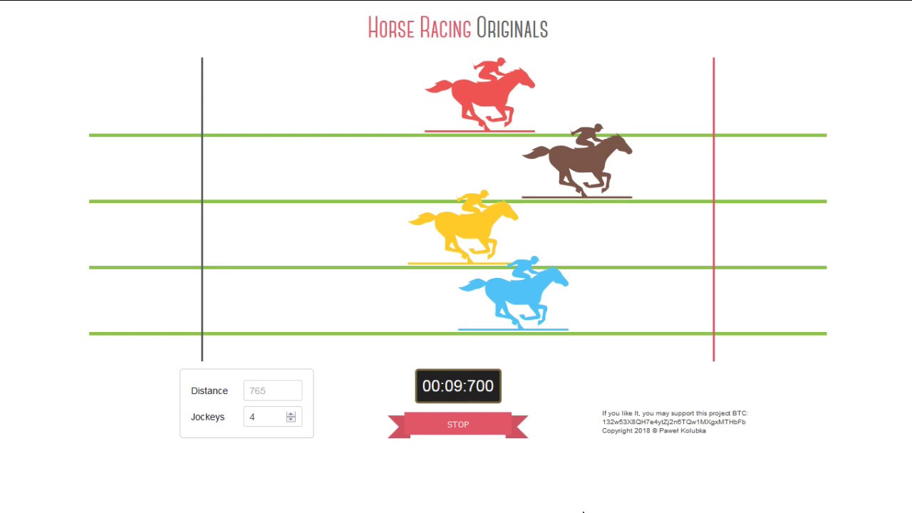 Horse Racing in HTML5 and Javascript