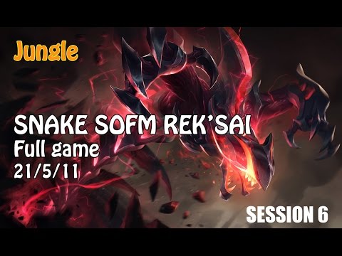 Snake Sofm Rek'Sai vs Elise Jungle Ranked Challenger Korea Full Game