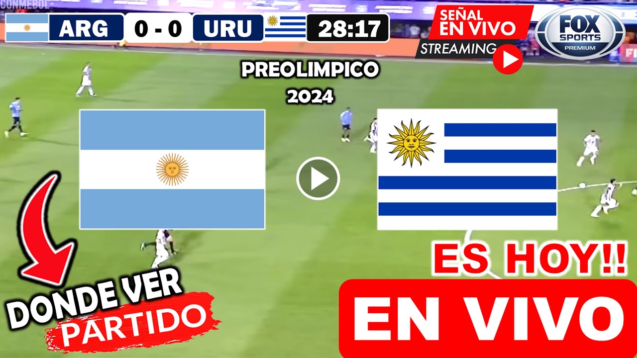 Argentina vs. Uruguay en vivo, donde ver, a que hora juega Argentina Uruguay Preolímpico Sub 23 2024