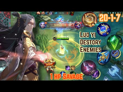 Luo Yi Savage!! | Luo Yi Totally Destroy Enemies | Luo Yi Best Build 2022 |Luo Yi Gameplay 2022|MLBB