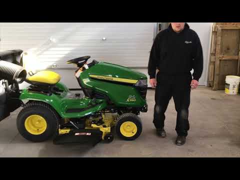 Part of a video titled Removing and Reinstalling Powerflow on X390 John Deere lawn tractor