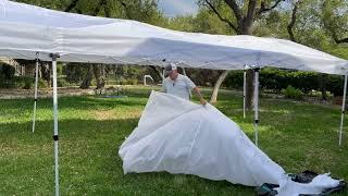 COBIZI Carport 10x30 Pop Up Canopy Car Tent with One Push Center Lock, Outdoor Portable Garage Tents