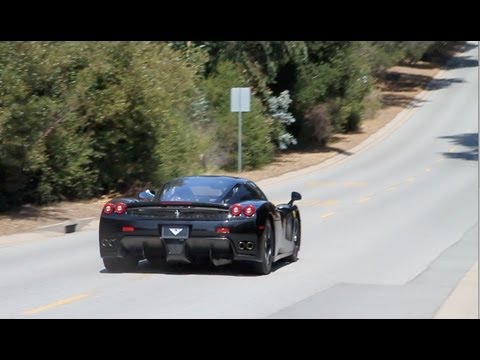 Black Ferrari Enzo with Tubi Exhaust - LOUD Acceleration