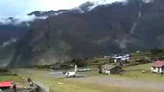 preview picture of video 'Lukla Airport Nepal Airstrip 1999 gravel tarmack'