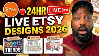 🔴24HR LIVE Etsy Designs (Session #1) Watch me Create Trending AI Designs for 2026 (Silent Session🕧)