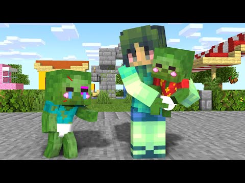 Monster School || BABY ZOMBIE HOMELESS and ANGRY ZOMBIE FAMILY || Minecraft Animation