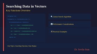 C++ Searching Data in Vectors Functions Lecture