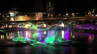 Vivid Sydney 2015 - Darling Harbour Laser-Fountain Water Theatre #1