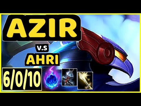 STROMPEST (AZIR) vs AHRI - 6/0/10 KDA MID CHALLENGER GAMEPLAY - NA