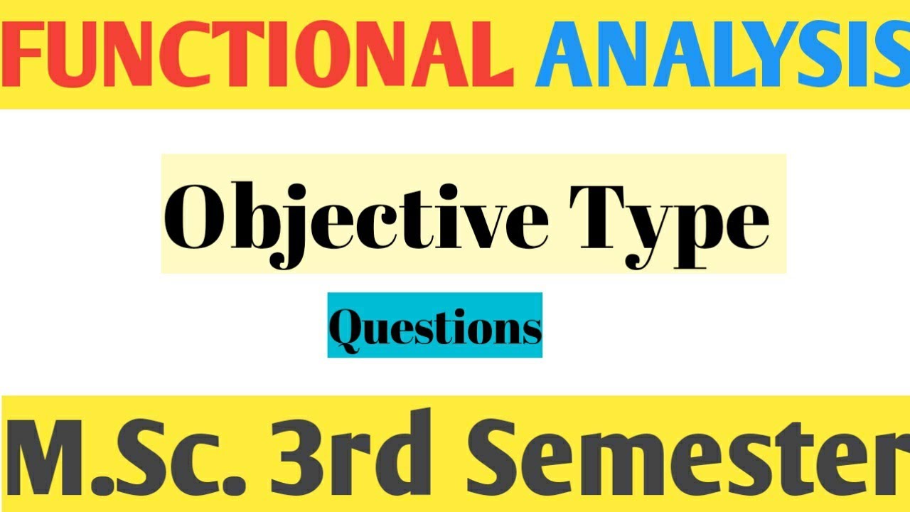 Functional analysis MCQ || Msc 3rd semester || NB CREATOR ||