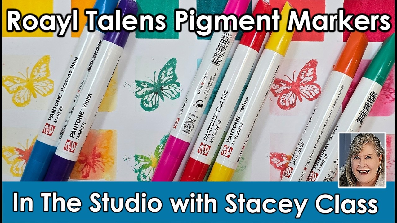 Royal Talens Dual Tip Pantone Pigment Markers.  In the Studio March Class 1 of 4
