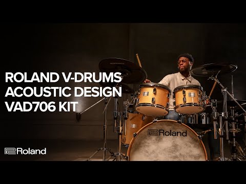 Bateria Roland V-Drums VAD706 Acustic Design Pearl White 5 Pratos + Fone RH-3000V Seminova Impecável