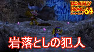クリスタル洞窟で岩を落としてくる元凶を見つける　ドンキーコング64実況プレイPart20