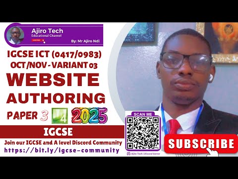 IGCSE ICT (0417/0983) Paper 3 Website Authoring October November 2025 Variant 03 | Ms Expression Web