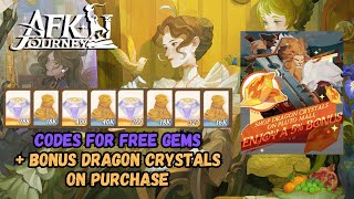 Codes for 1000 FREE GEMS and Additional Dragon Crystals on Purchases!!【AFK Journey】