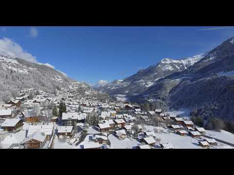 Champéry with fresh snow in february 2018