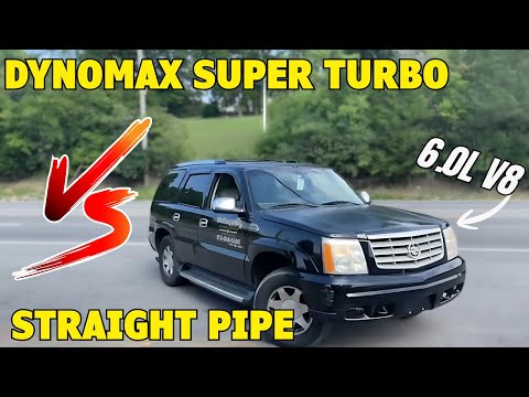 2002-2006 Cadillac Escalade 6.0L Exhaust Sound Comparison: Dynomax Super Turbo vs Straight Pipe!