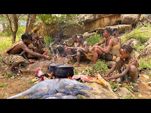 Hadzabe's ways of hunting and cooking tradition