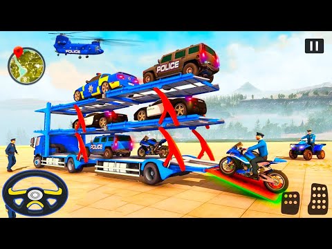 Transporting Police Vehicles in Transport Trailer Truck - Android Gameplay